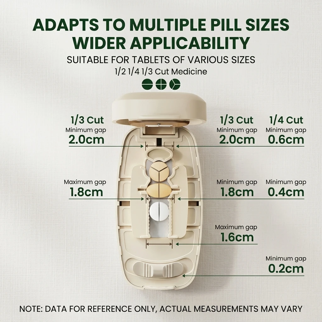 Premieragers.com - Pill Cutter & Splitter - Adapts To Multiple Pill Sizes Wider Applicability