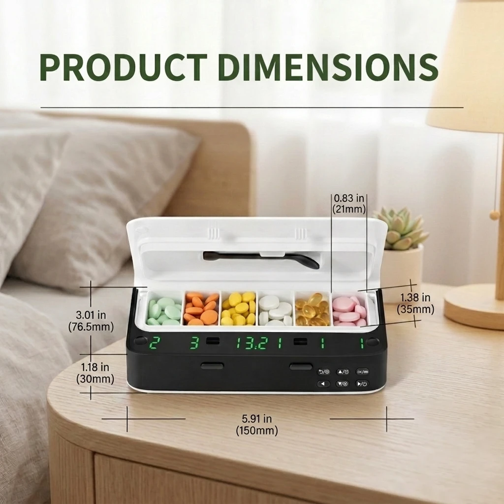 Premieragers.com - Smart Pill Dispenser - Product Dimensions