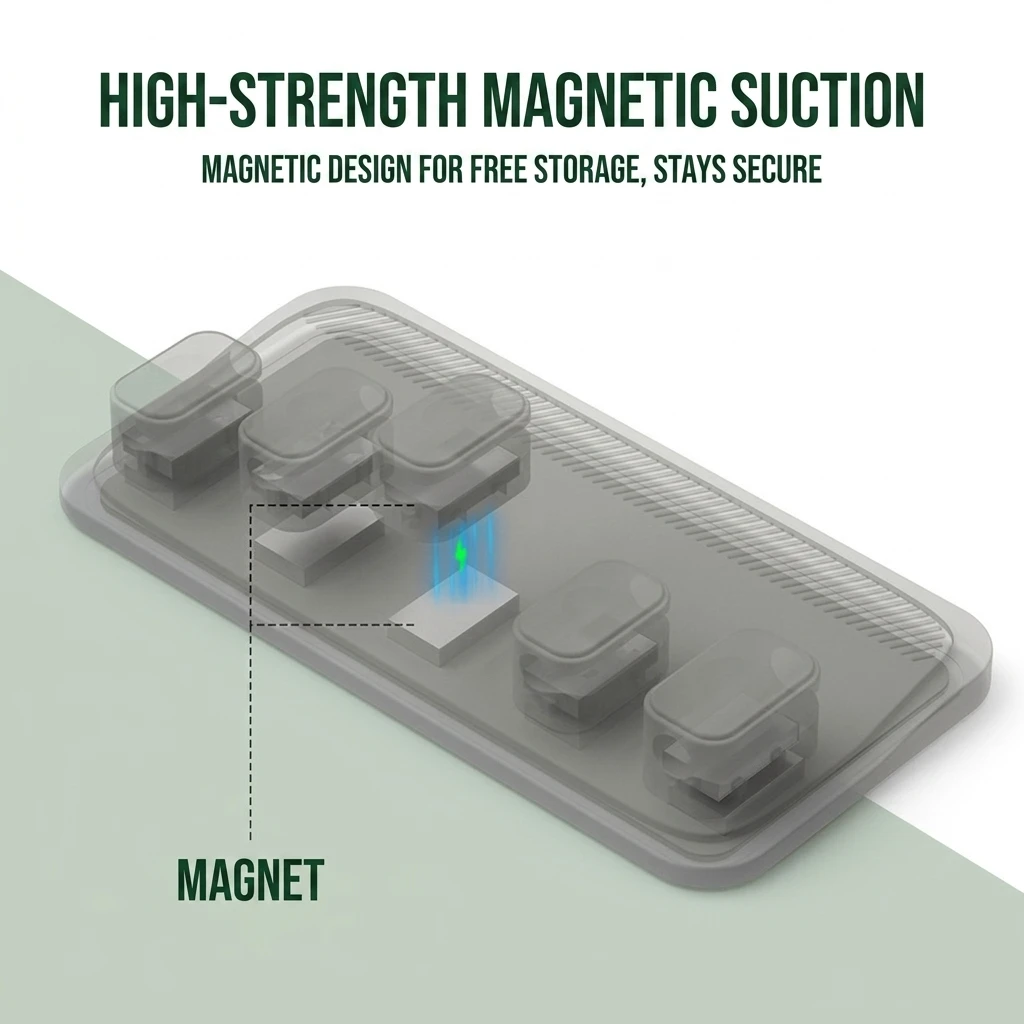 Premieragers.com - High-strength Magnetic Suction Strong magnetic cable organizer that securely holds cords without falling off.