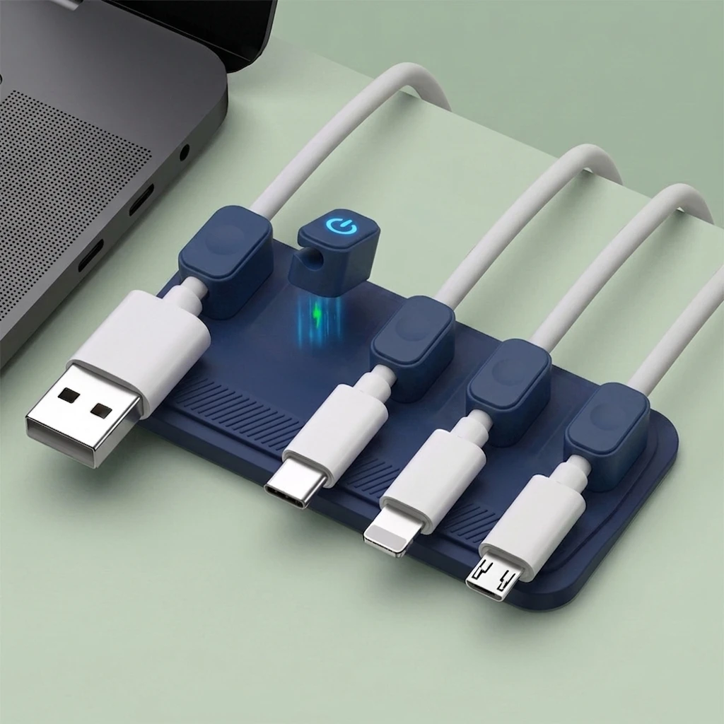 Premieragers.com - Magnetic Cable Organizer Navy Blue Color