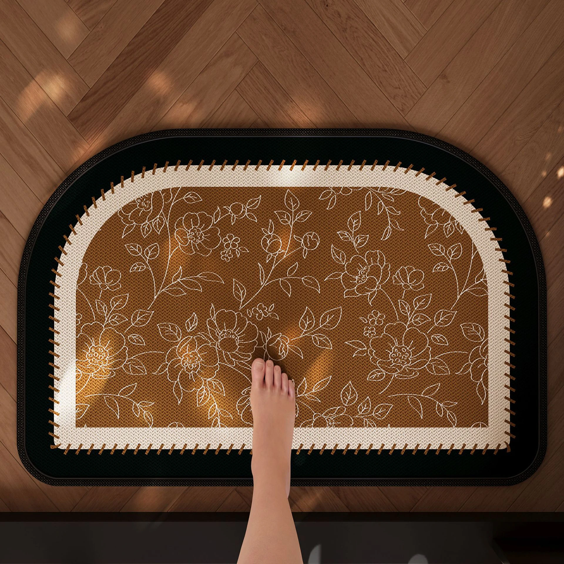 Premieragers.com - Modern Linen-Textured Non-Slip Bath Mat - Product Photos 3