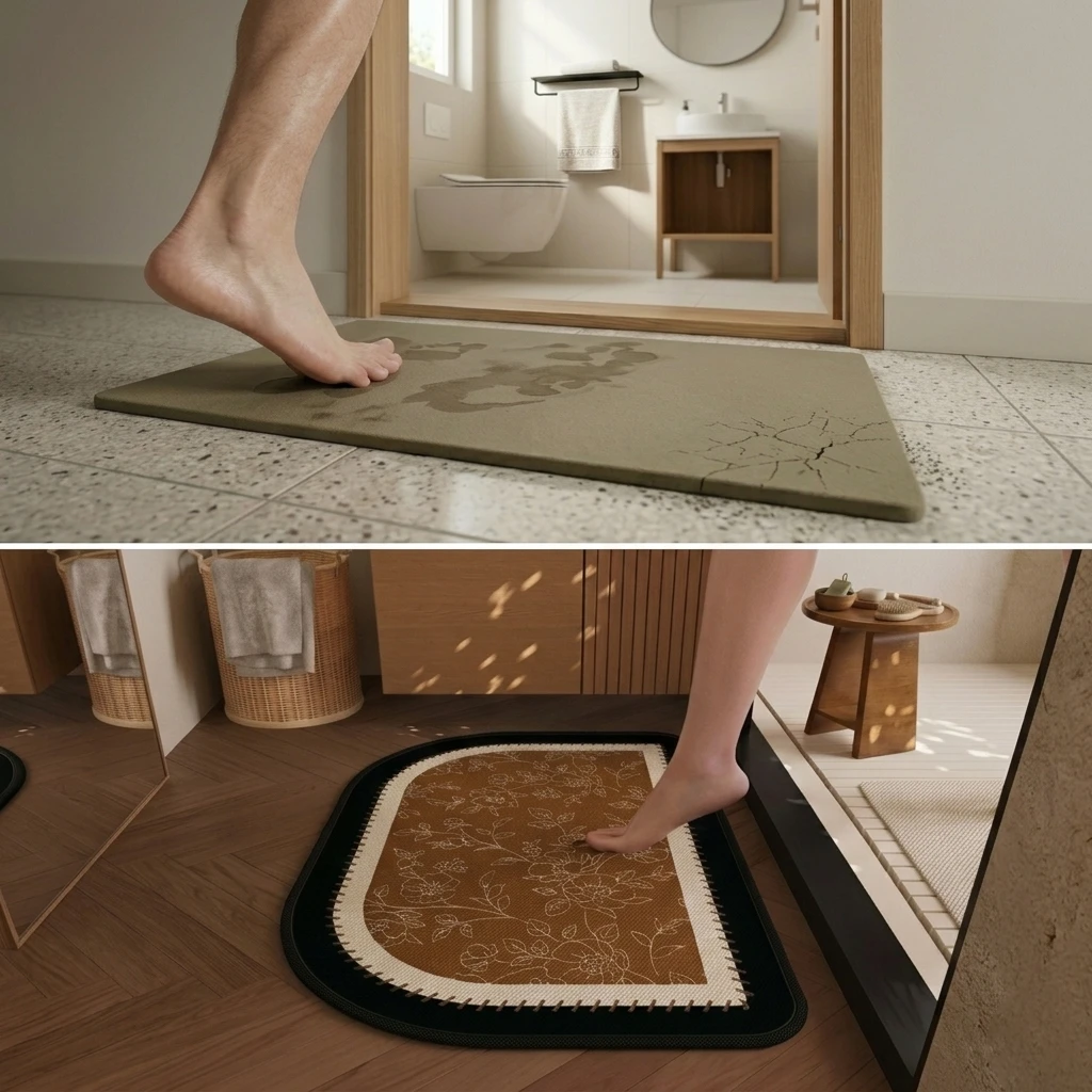 Are you still stepping onto freezing cold, easily stained, and fragile stone bath mats? Say goodbye to traditional hard diatomaceous earth mats that leave stubborn watermarks and crack over time. It’s time to upgrade your daily routine with a smarter, cozier, and more durable solution.
