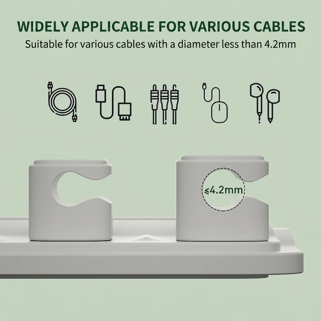 Premieragers.com - Multi-slot wire management system for mouse and charging cables.