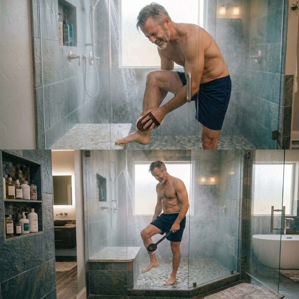 Sonic Electric Shower Brush - Tired of bending down to wash your feet every time you shower?