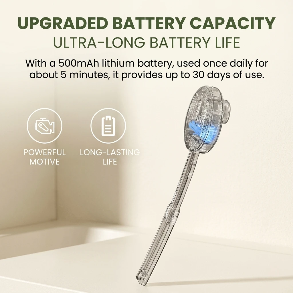 Sonic Electric Shower Brush - Upgraded Battery Capacity