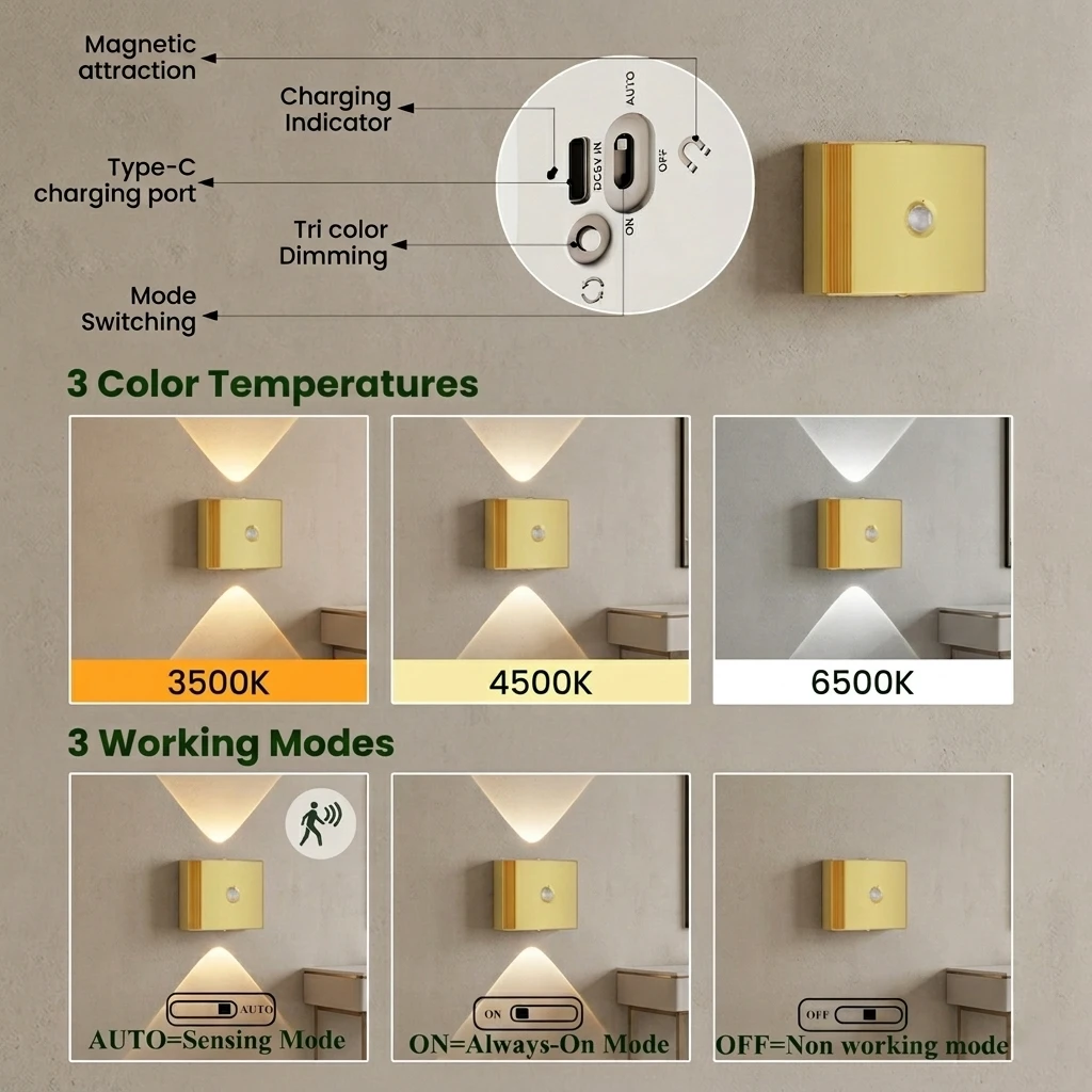 premieragers.com - 3 Color Temperatures and 3 Working Modes