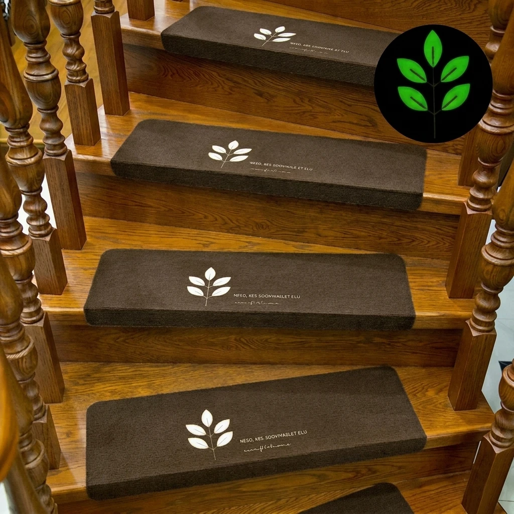 premieragers.com - Luminescent Anti-Slip Stair Mats - Mocha Walnut