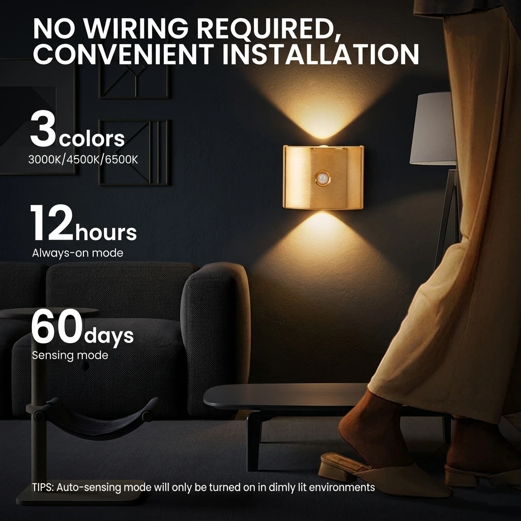 premieragers.com - Motion Sensor Night Light - Effortless Installation & Elegant Design
